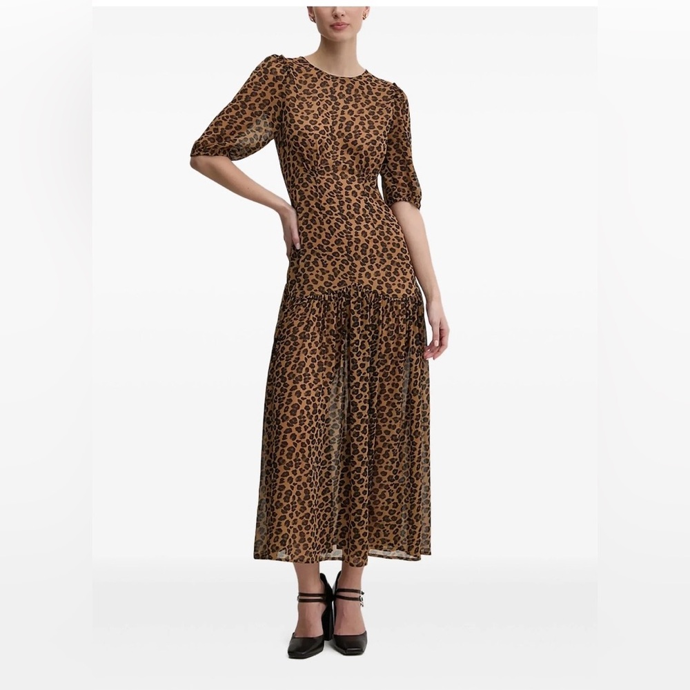 Drop Waist Leopard Print Dress